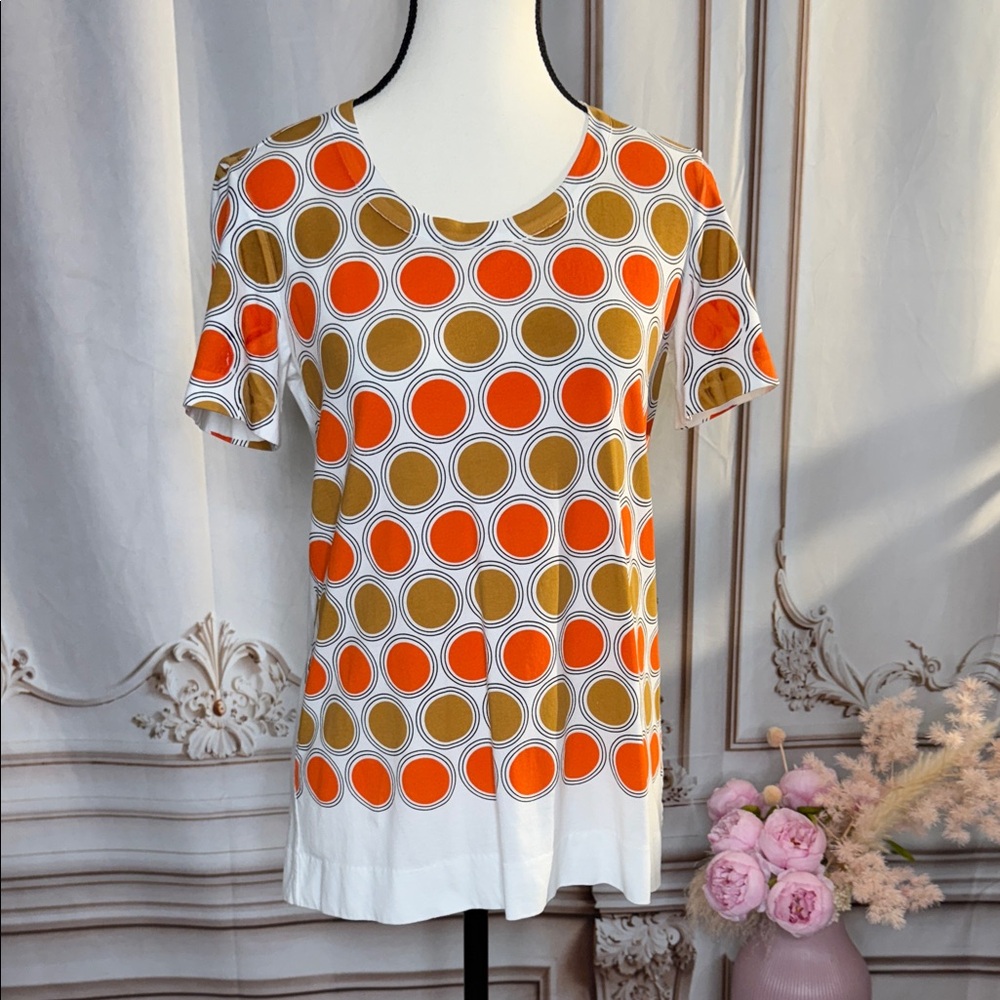 Marni Orange and caramel Relaxed Short Sleeve Tee